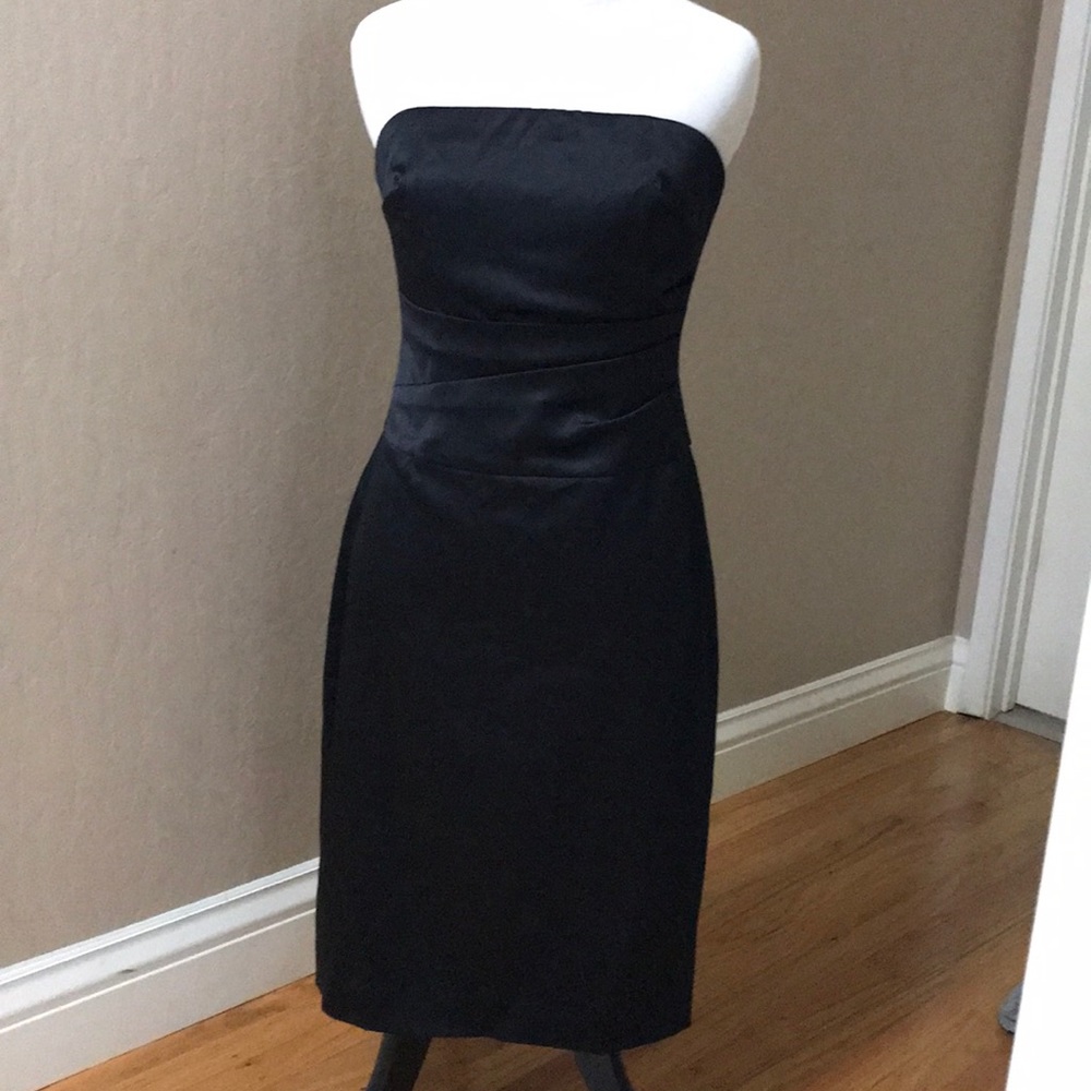White House Black Market black strapless midi